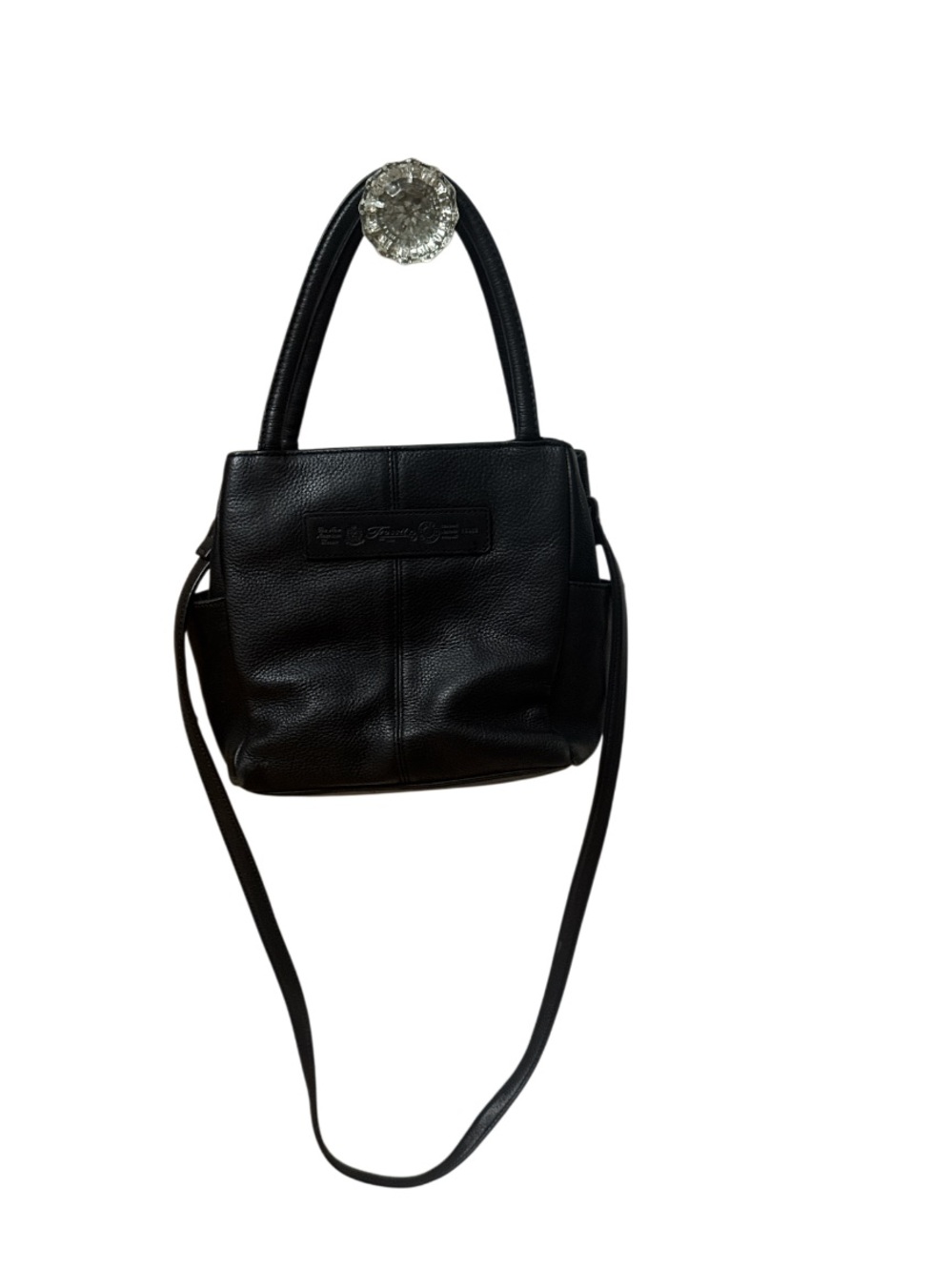Fossil Vintage 1954 Black Leather Satchel/Crossbody Bag - Picture 4 of 9
